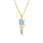 Stainless Steel Argentina Map Necklace