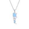 Stainless Steel Argentina Map Necklace