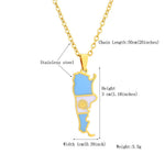 Stainless Steel Argentina Map Necklace