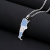 Stainless Steel Argentina Map Necklace
