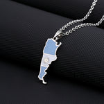 Stainless Steel Argentina Map Necklace