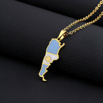 Stainless Steel Argentina Map Necklace