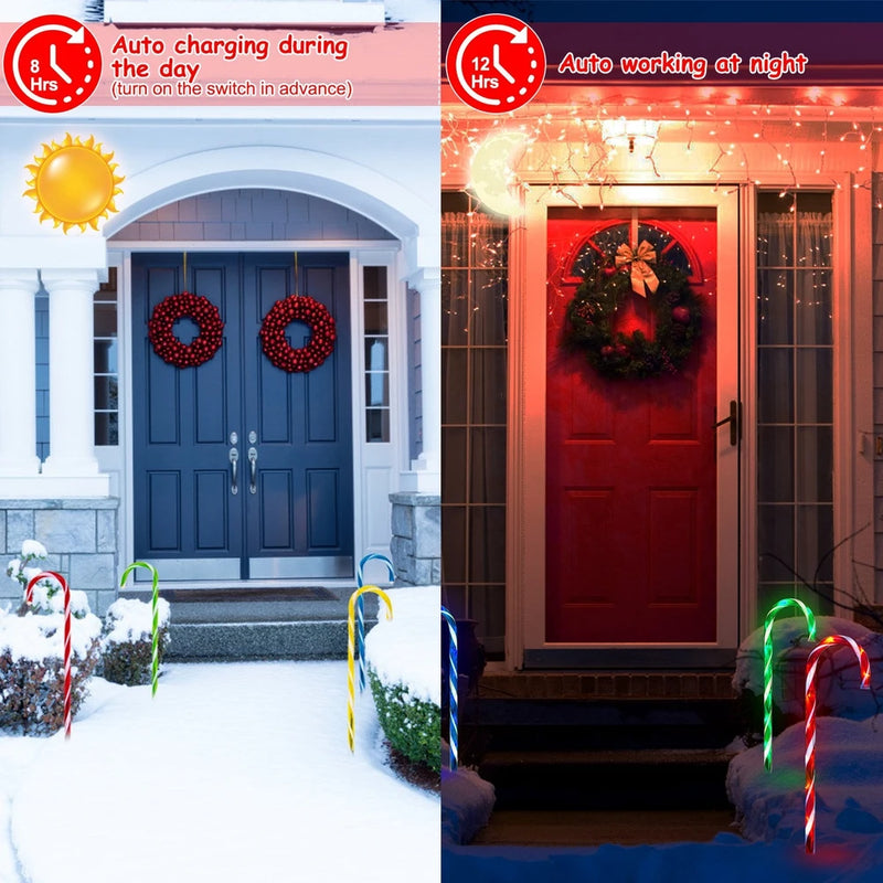 Solar Candy Cane Pathway Light