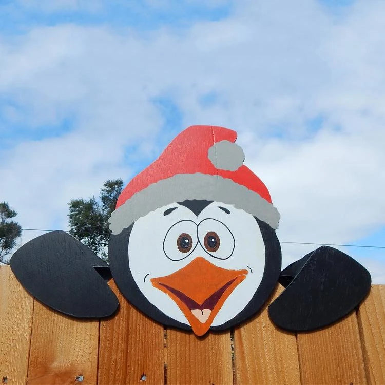 Christmas Fence Decorative Faces