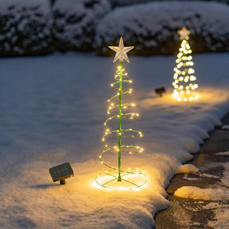 Solar Powered Outdoor Spiral Christmas Tree Light