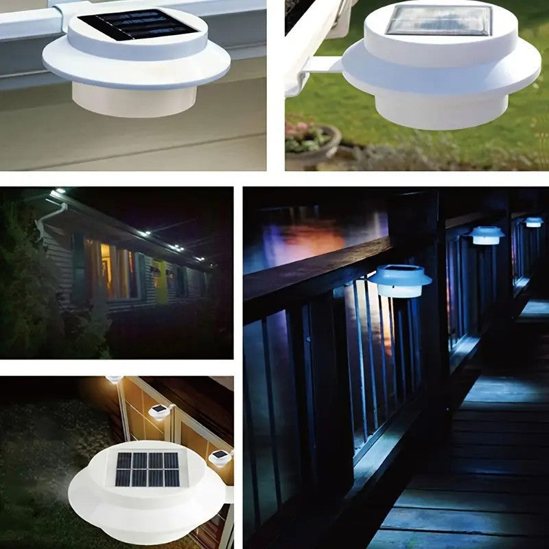 Solar Outdoor Light - White Round - Warm Light