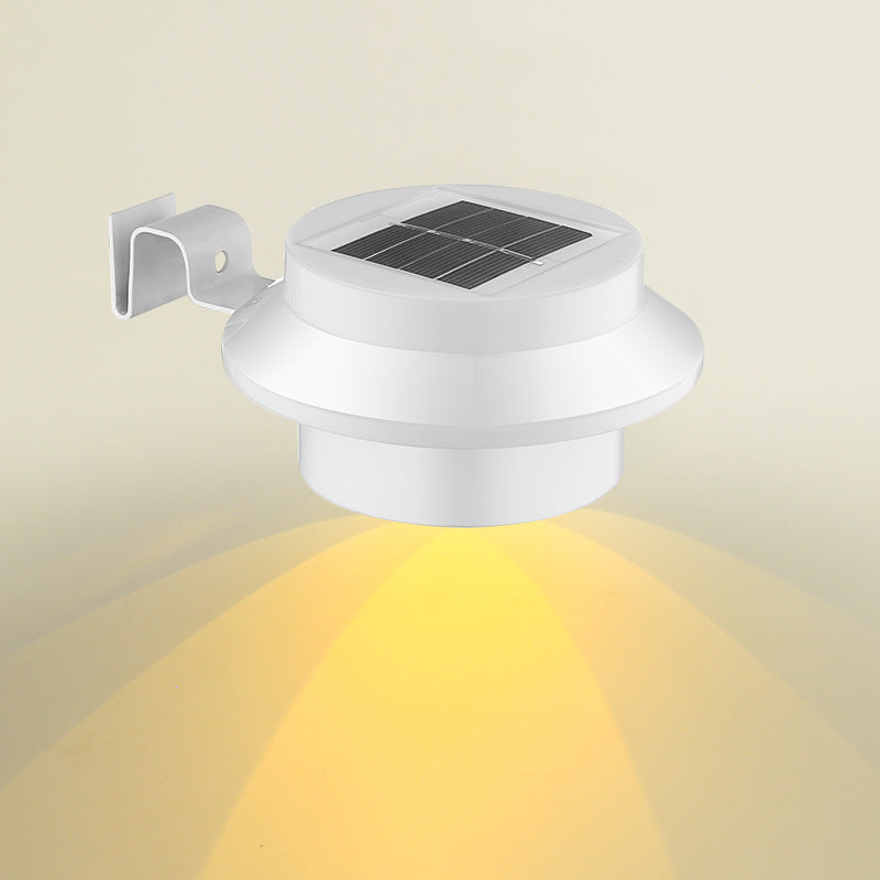Solar Outdoor Light - White Round - Warm Light