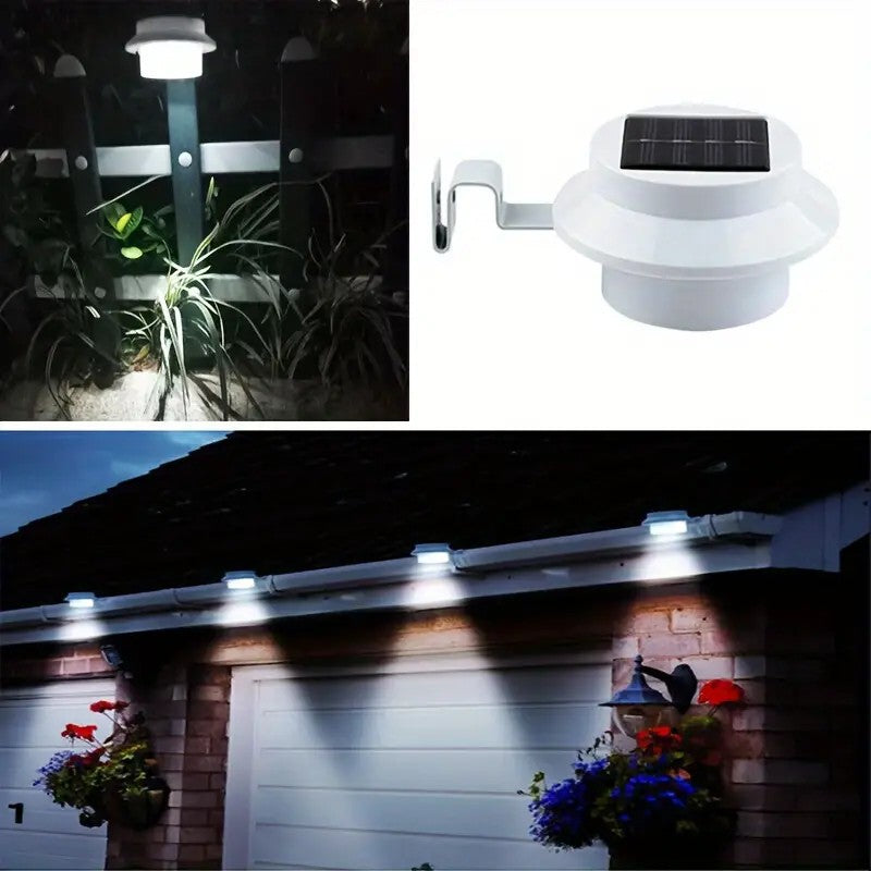 Solar Outdoor Light - White Round - Warm Light