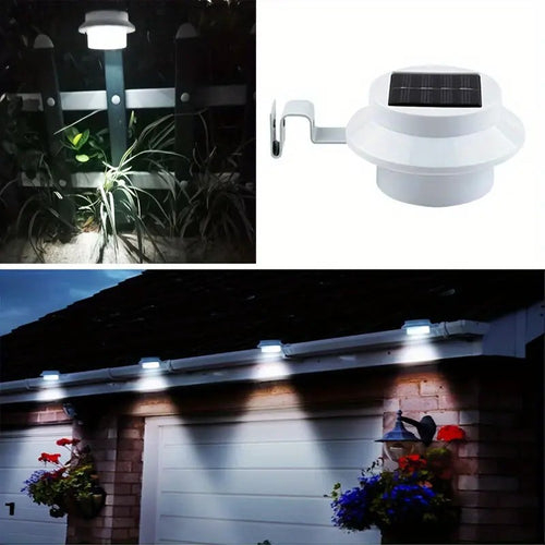 Solar Outdoor Light - White Round - Warm Light