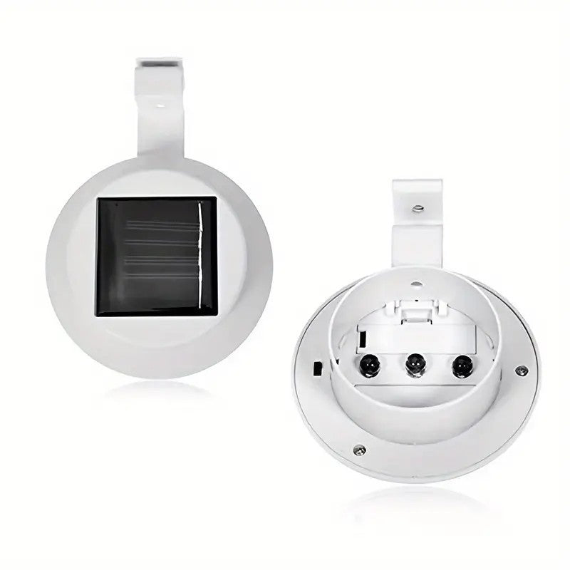 Solar Outdoor Light - White Round - Warm Light