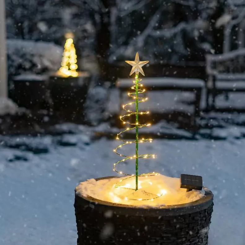 Solar Powered Outdoor Spiral Christmas Tree Light
