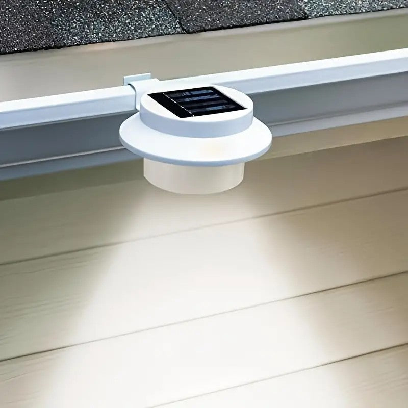 Solar Outdoor Light - White Round - Warm Light