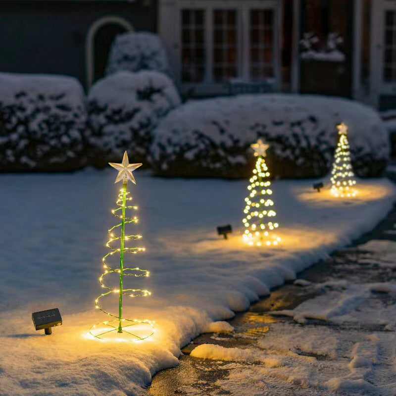 Solar Powered Outdoor Spiral Christmas Tree Light