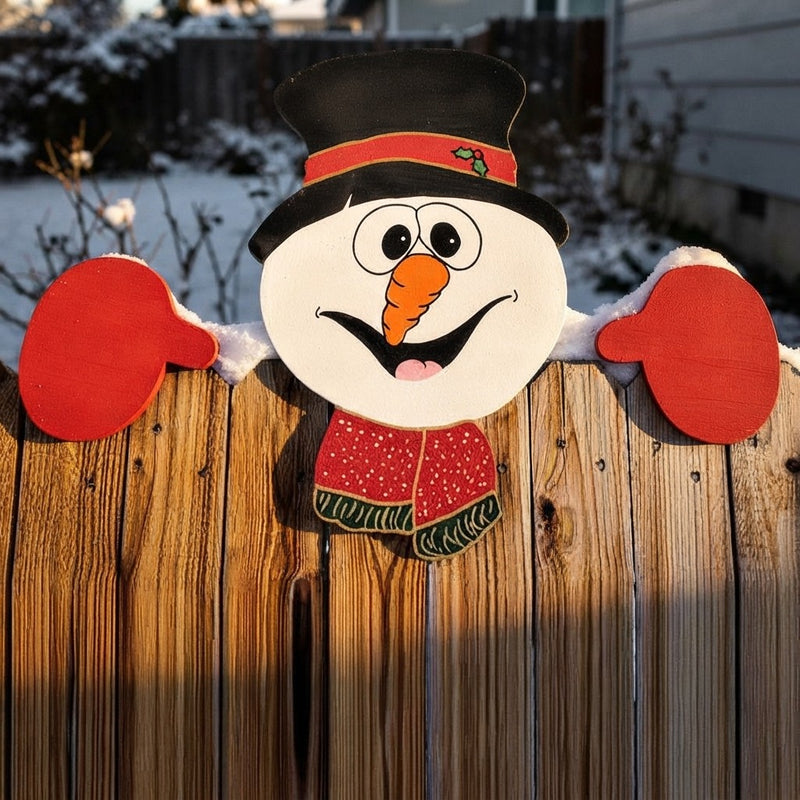 Christmas Fence Decorative Faces